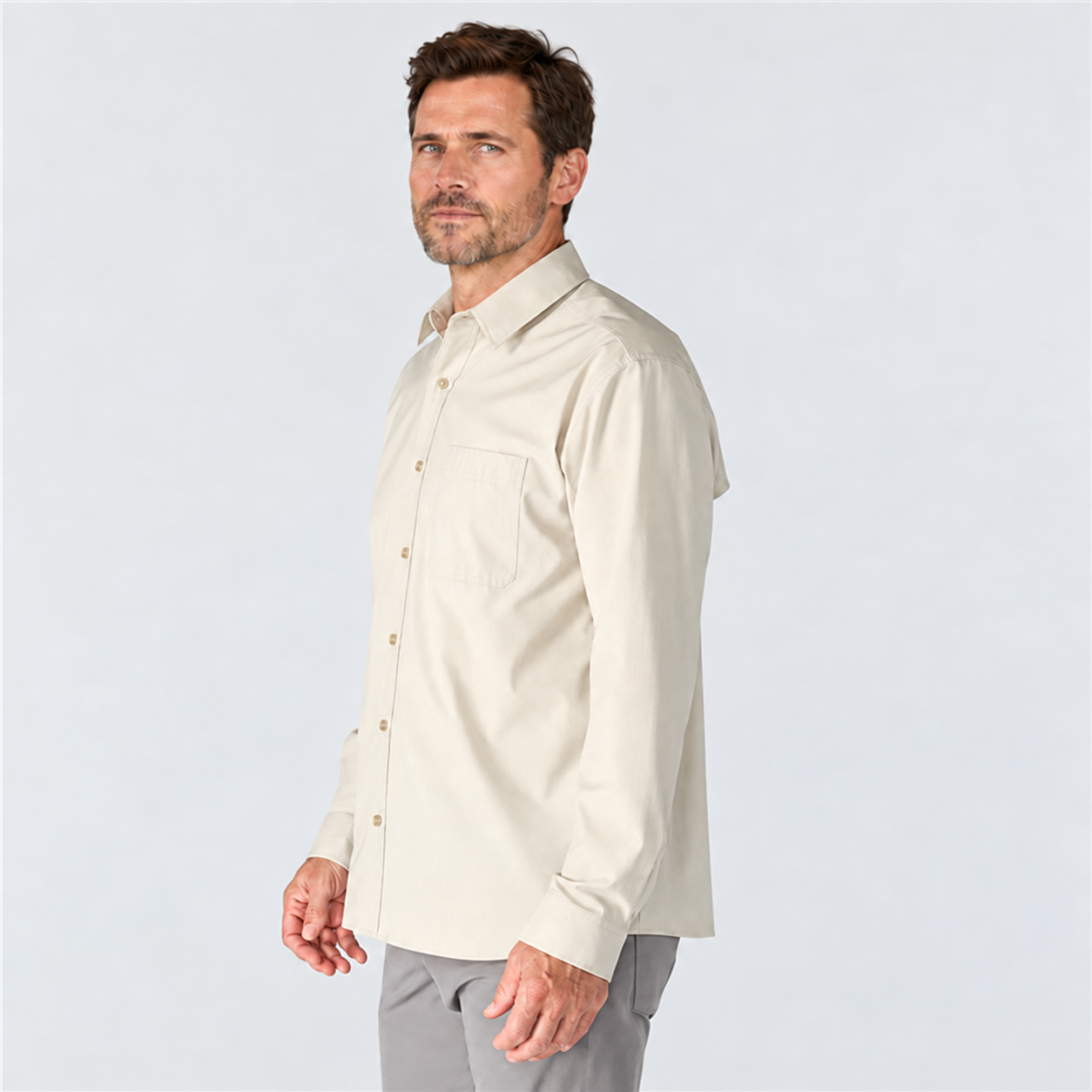 Men’s UPF 50+ Lightweight Long-Sleeve Outdoor Shirt – Quick-Dry Relaxed Fit