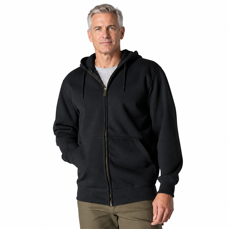 Men’s 13 oz Water-Repellent Heavyweight Full-Zip Hoodie – Loose Fit