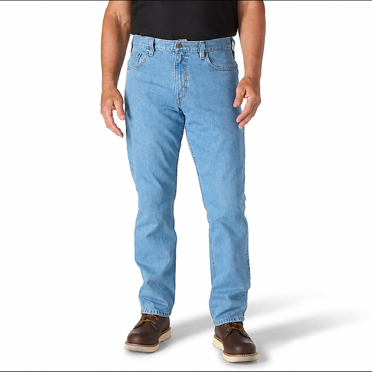 Men’s 13 oz Relaxed Straight Five-Pocket Jeans – 100% Cotton
