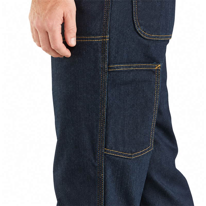 Men’s 12 oz Stretch Double-Knee Utility Work Jeans – Relaxed Straight Fit