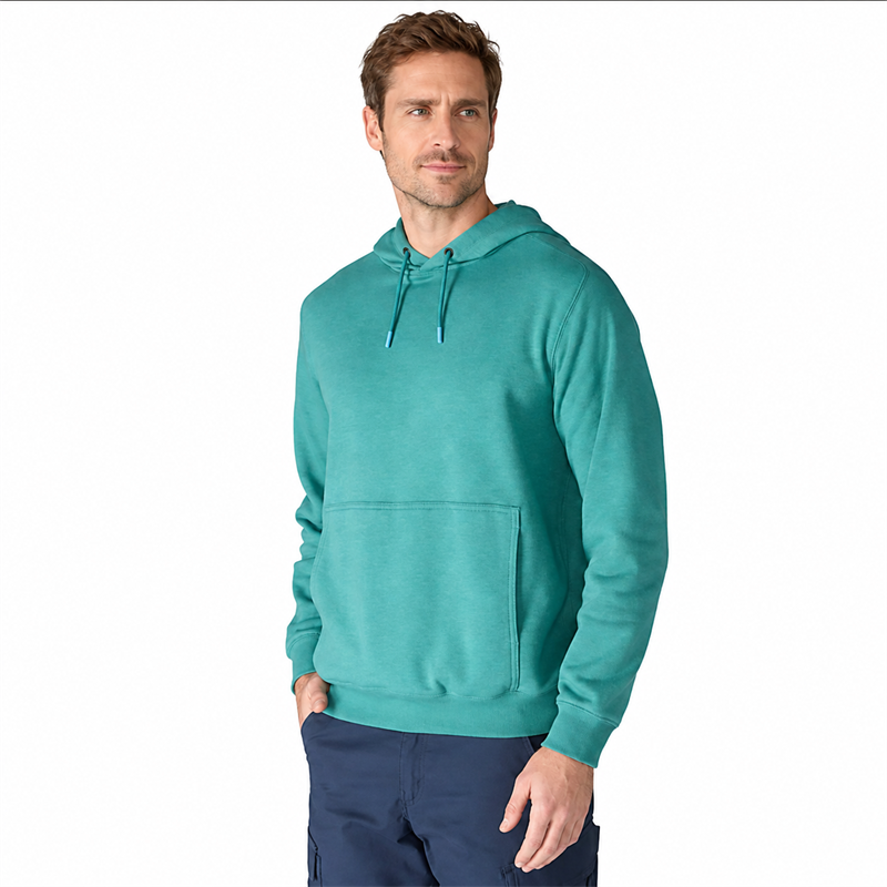 Men’s 7.5 oz Moisture-Wicking Fleece Pullover Hoodie – Relaxed Fit