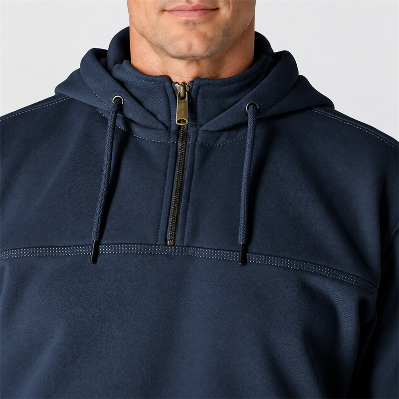 Men’s 13 oz Water-Repellent Heavyweight Quarter-Zip Hoodie – Loose Fit