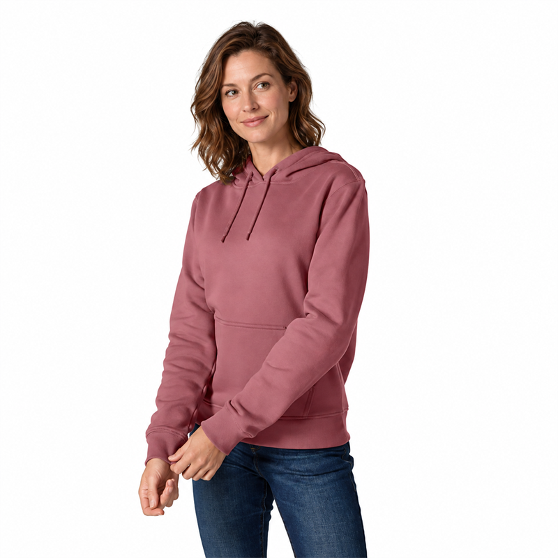 Women’s Lightweight Cotton-Blend Pullover Hoodie – Relaxed Fit