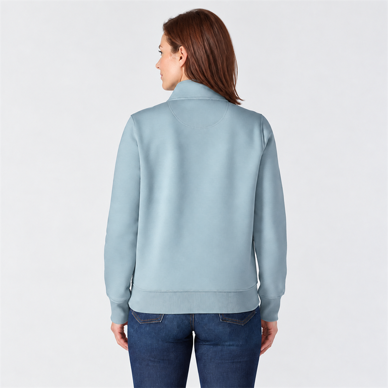 Women’s Midweight Quarter-Zip Mock-Neck Sweatshirt – Relaxed Fit