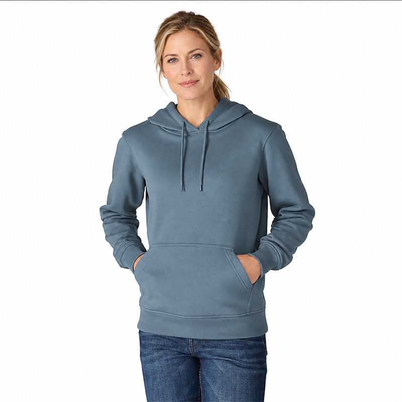 Women’s Lightweight Cotton-Blend Pullover Hoodie – Relaxed Fit