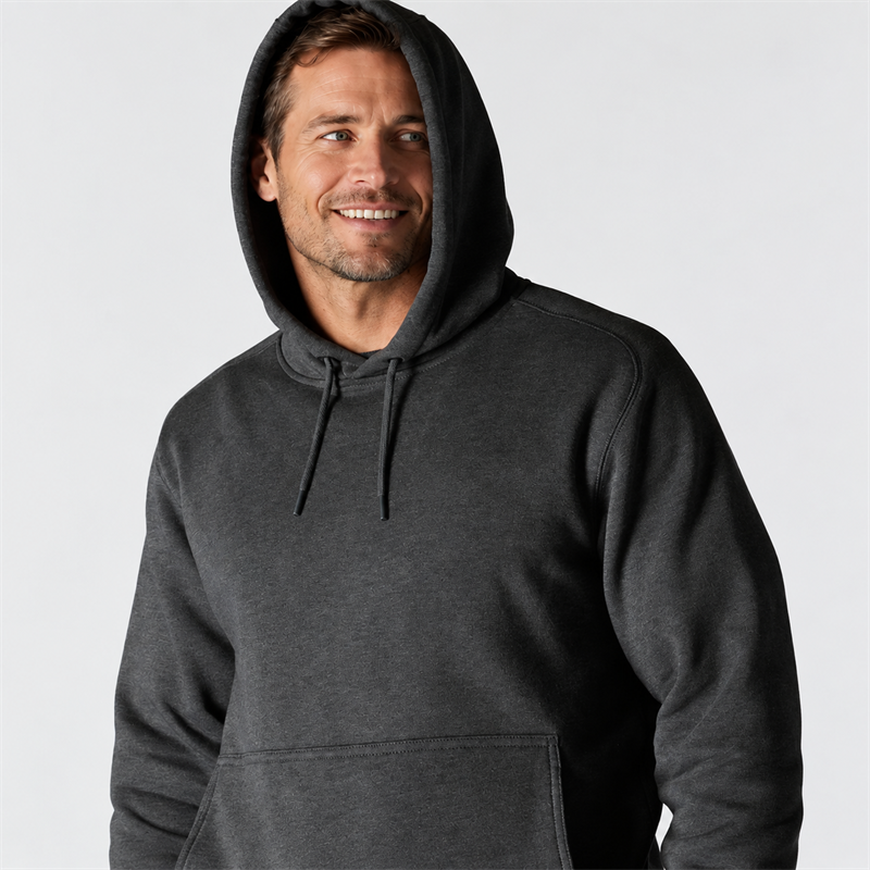 Men’s 7.5 oz Moisture-Wicking Fleece Pullover Hoodie – Relaxed Fit