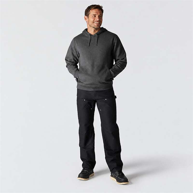 Men’s 7.5 oz Moisture-Wicking Fleece Pullover Hoodie – Relaxed Fit