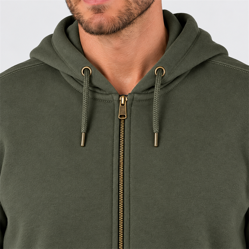 Men’s 10.5 oz Midweight Cotton-Blend Full-Zip Hoodie – Loose Fit