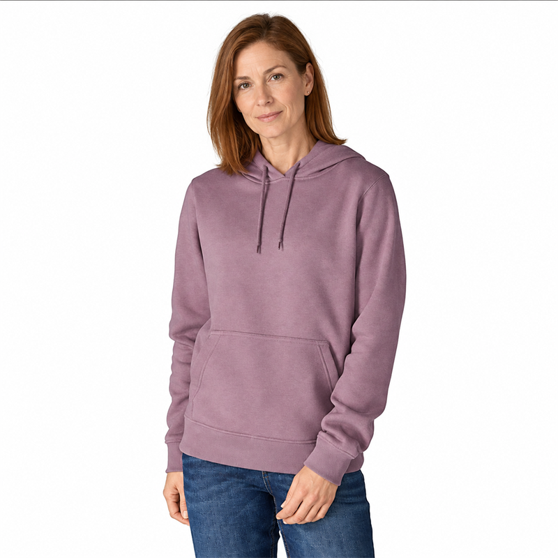Women’s Lightweight Cotton-Blend Pullover Hoodie – Relaxed Fit