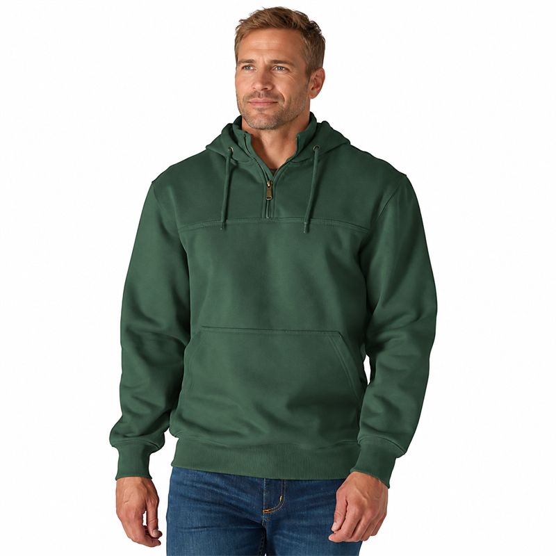 Men’s 13 oz Water-Repellent Heavyweight Quarter-Zip Hoodie – Loose Fit