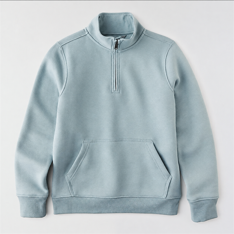 Women’s Midweight Quarter-Zip Mock-Neck Sweatshirt – Relaxed Fit