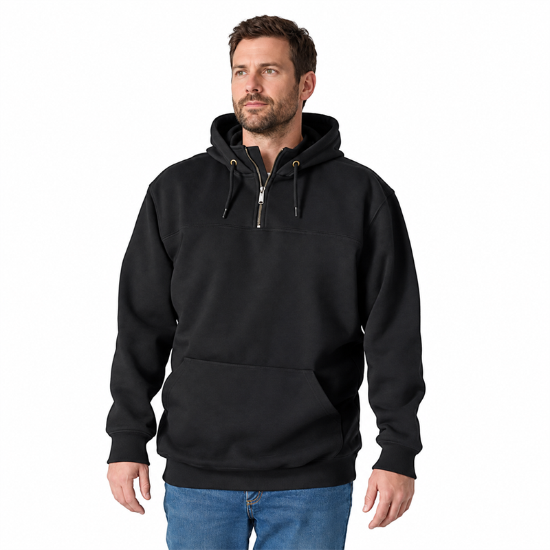 Men’s 13 oz Water-Repellent Heavyweight Quarter-Zip Hoodie – Loose Fit