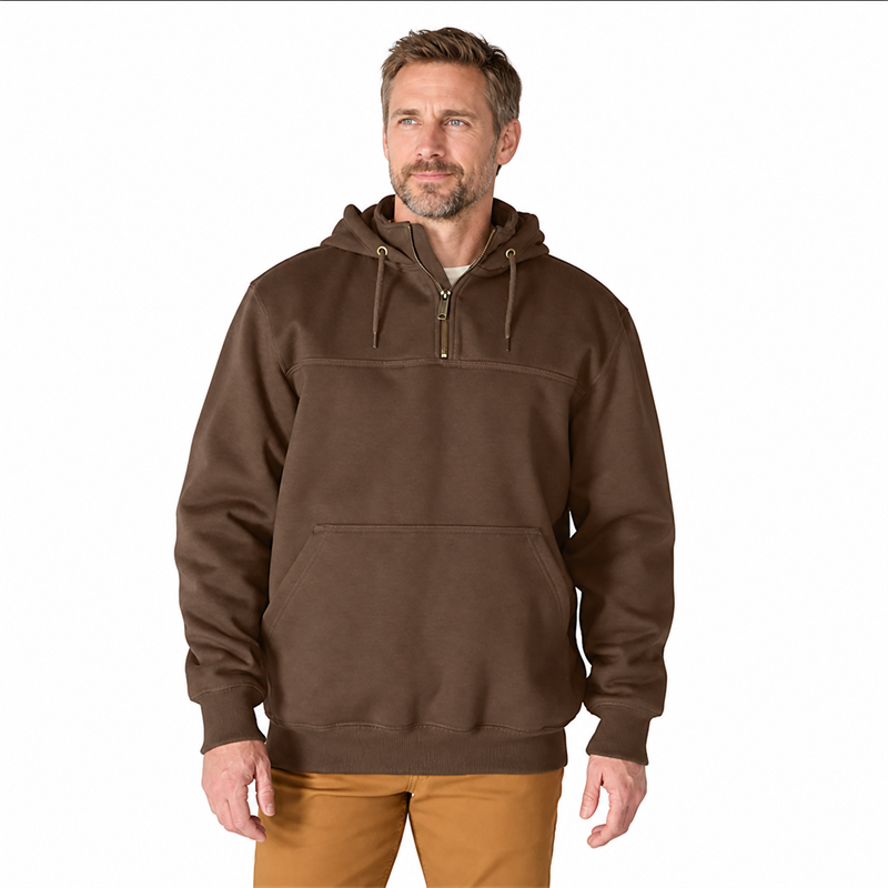 Men’s 13 oz Water-Repellent Heavyweight Quarter-Zip Hoodie – Loose Fit