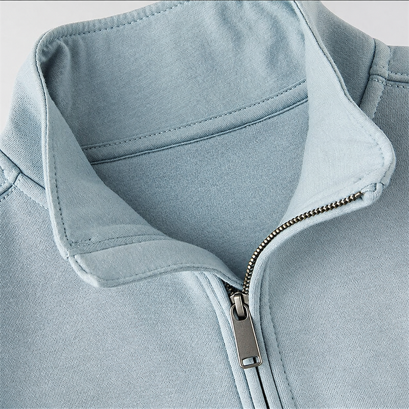 Women’s Midweight Quarter-Zip Mock-Neck Sweatshirt – Relaxed Fit