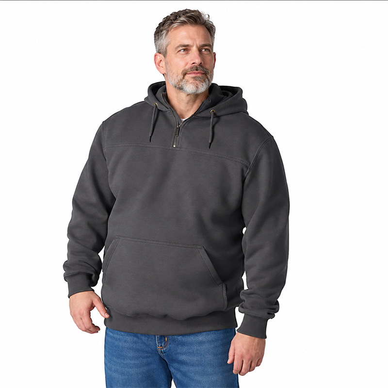 Men’s 13 oz Water-Repellent Heavyweight Quarter-Zip Hoodie – Loose Fit