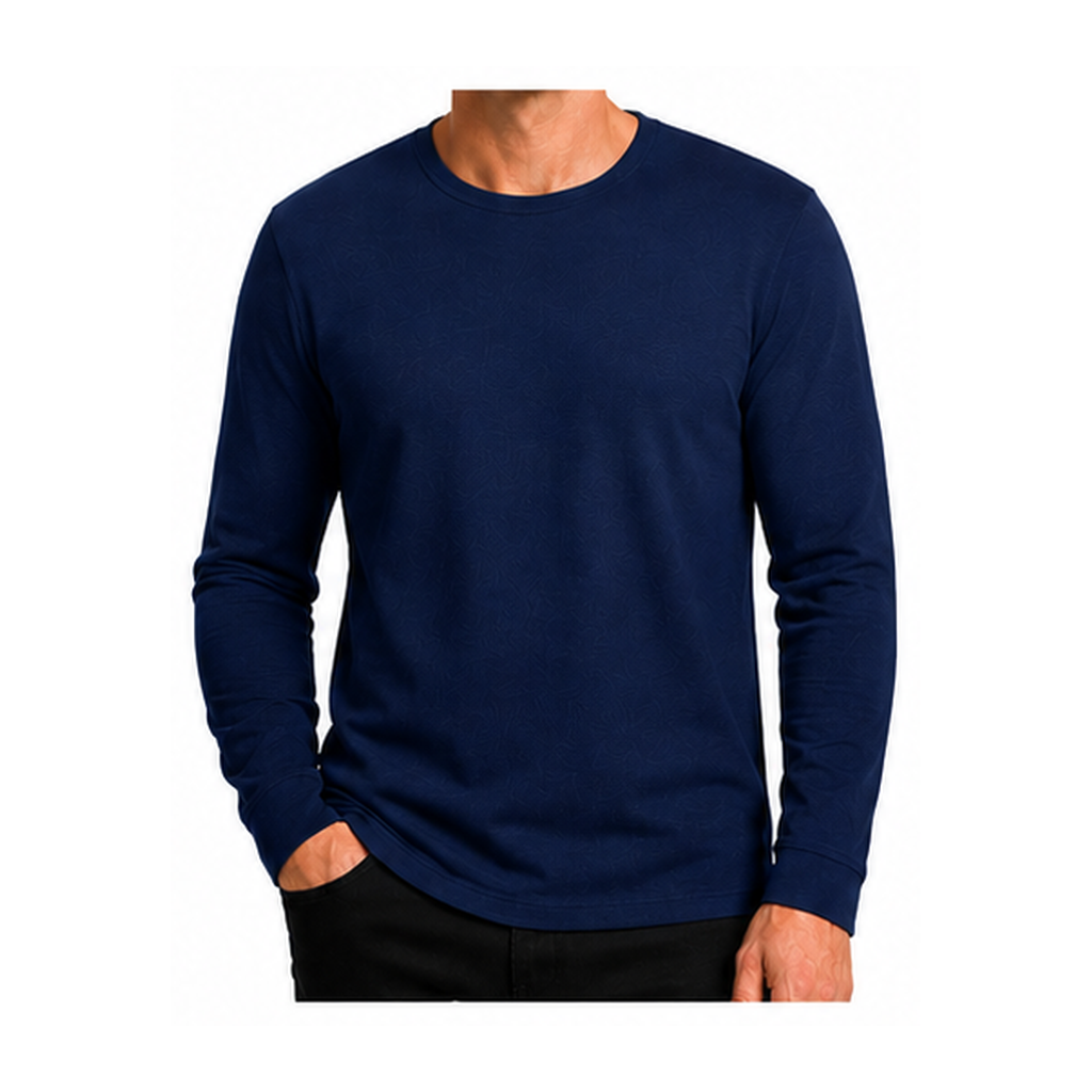 Men's Cotton-Blend Long Sleeve Crew Neck T-Shirts - 8 & 16 Pack