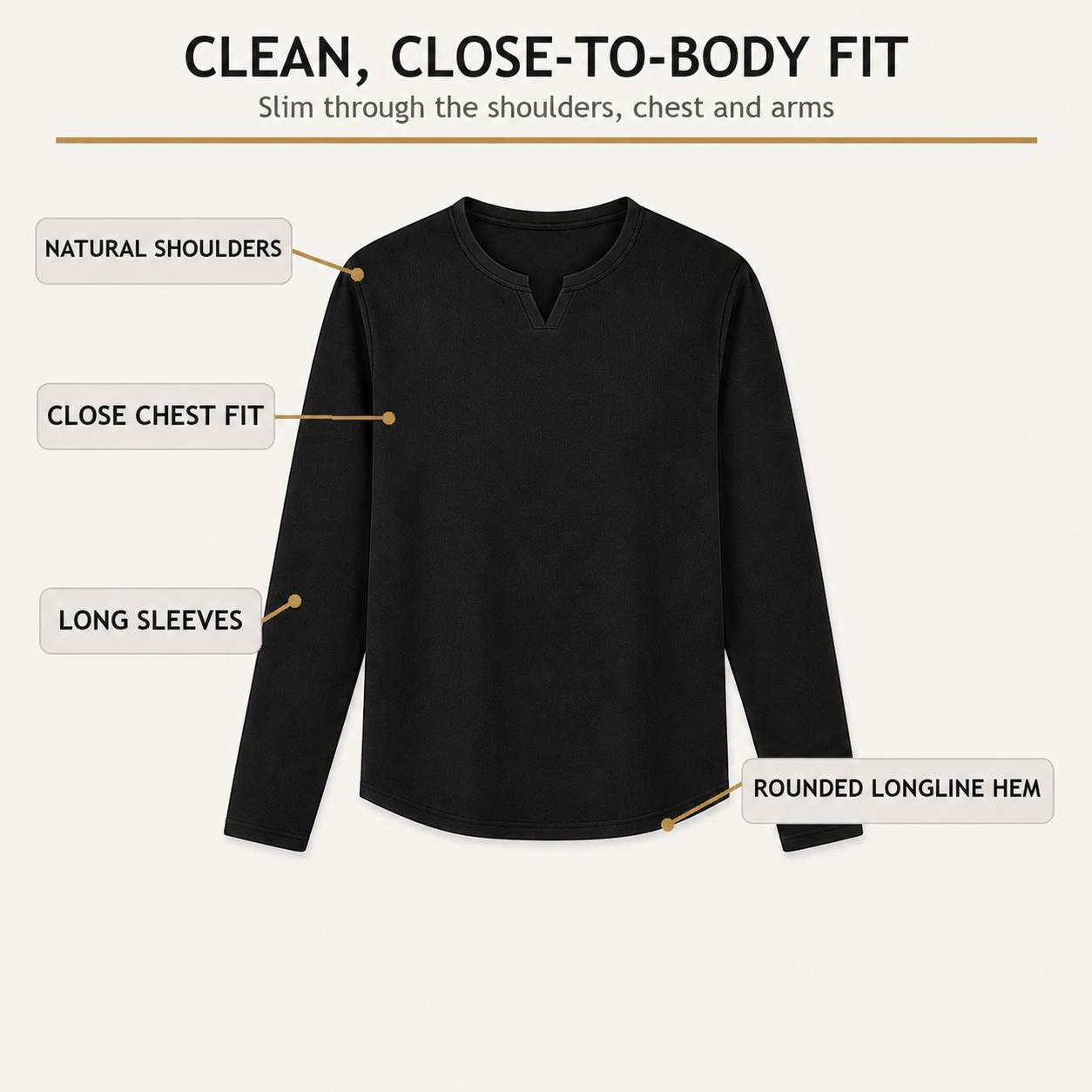 Men's Slim Fit V-Neck Long Sleeve Ribbed Shirts - 8 & 16 Pack