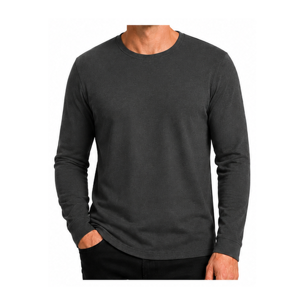 Men's Cotton-Blend Long Sleeve Crew Neck T-Shirts - 8 & 16 Pack