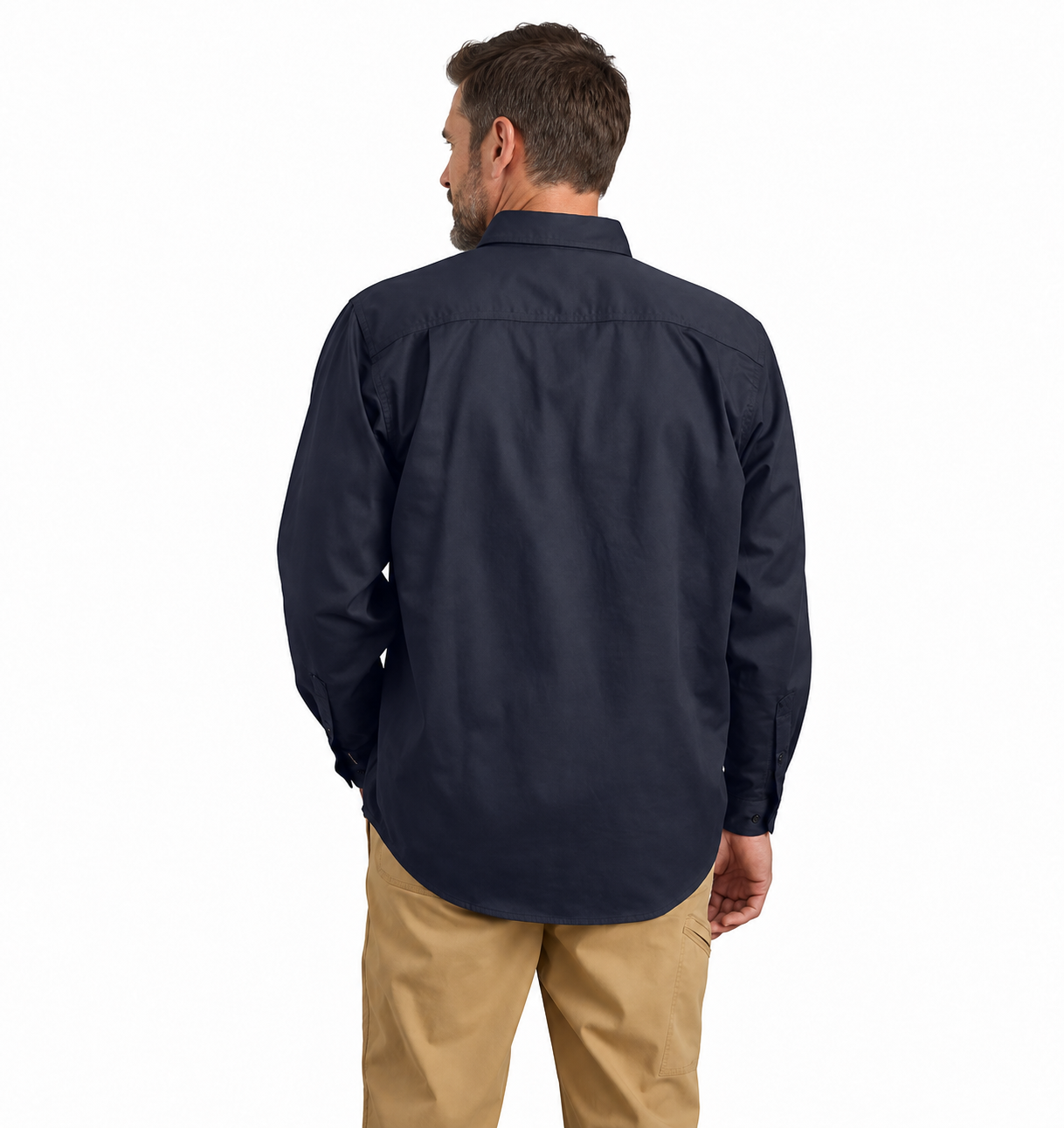 Men’s Flame-Resistant Midweight Twill Work Shirt – Loose Fit, Long Sleeve