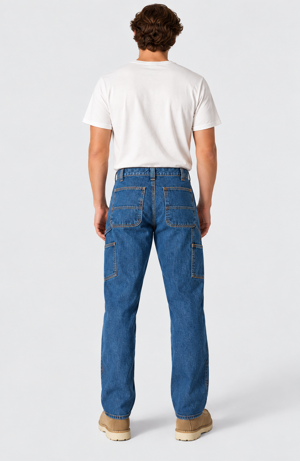 Men’s 13 oz Loose Fit Utility Work Jeans – Straight Leg