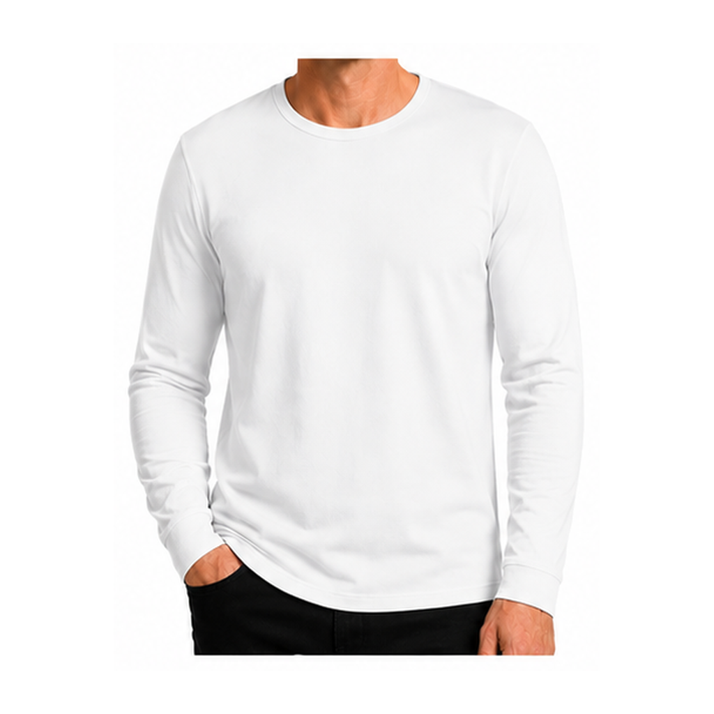 Men's Cotton-Blend Long Sleeve Crew Neck T-Shirts - 8 & 16 Pack