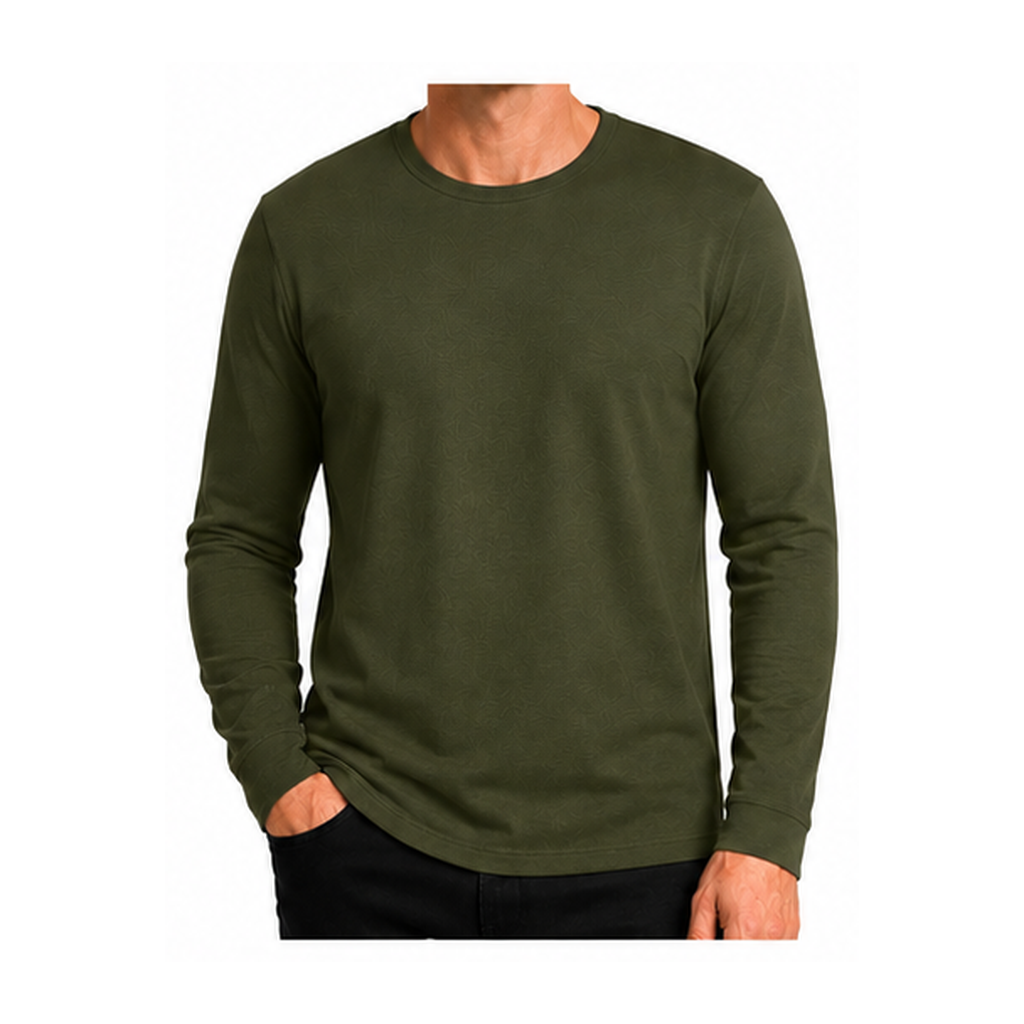 Men's Cotton-Blend Long Sleeve Crew Neck T-Shirts - 8 & 16 Pack