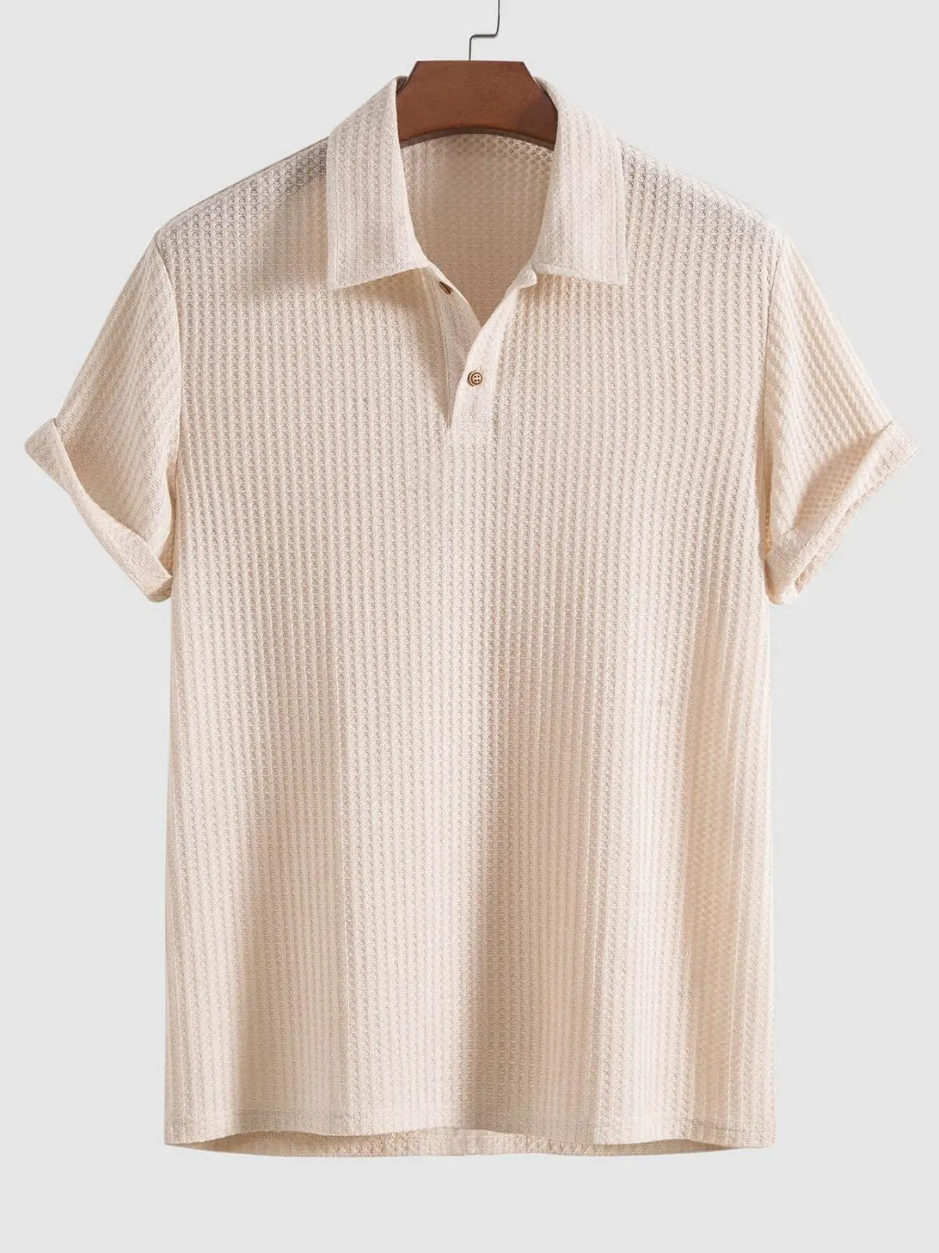 Men's Jacquard Knit Polo Shirt - Casual Summer Fit
