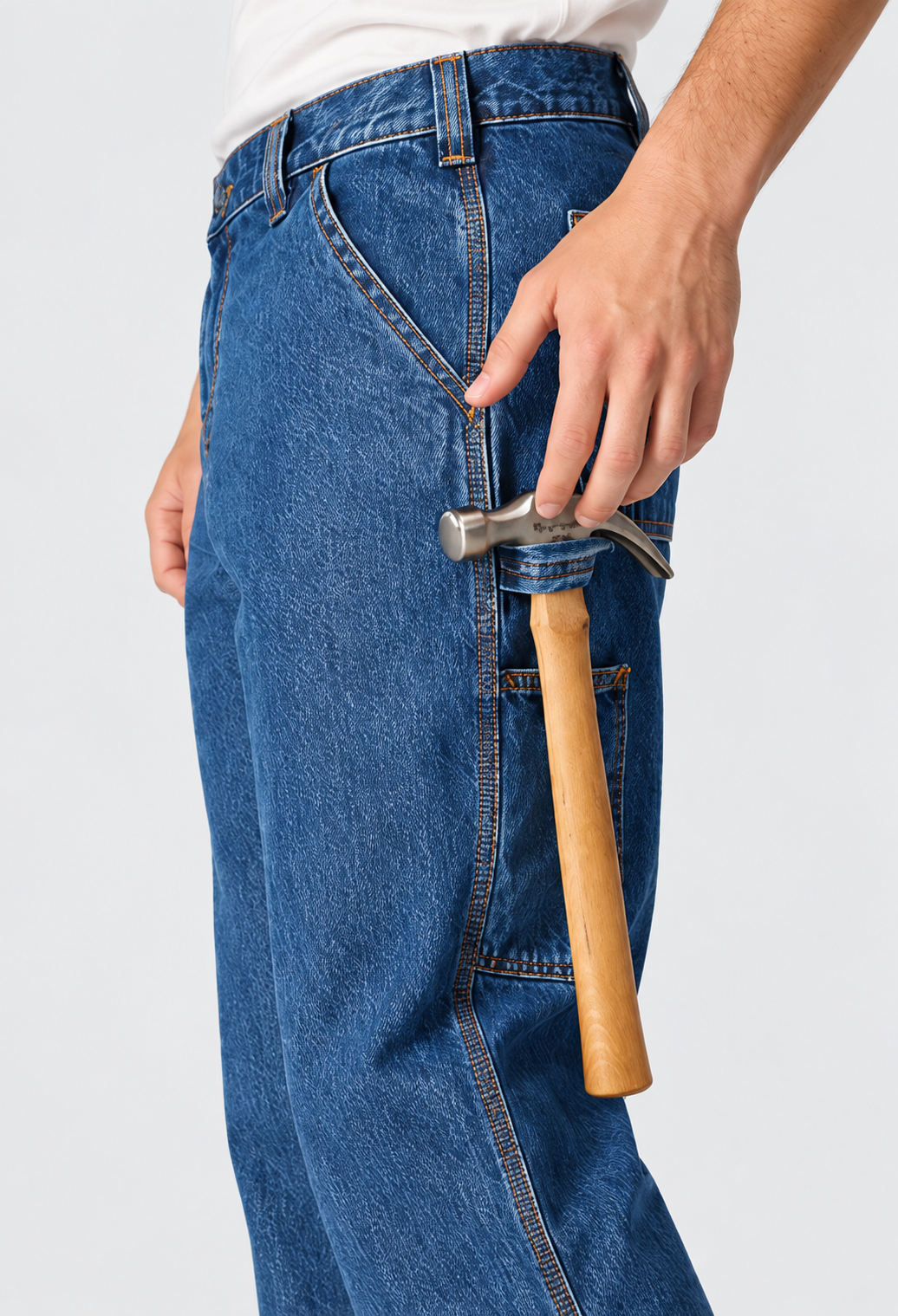 Men’s 13 oz Loose Fit Utility Work Jeans – Straight Leg