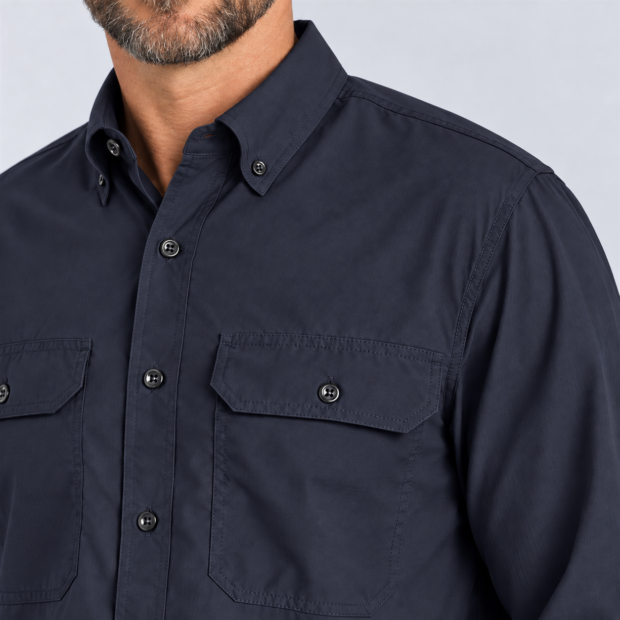 Men’s Flame-Resistant Midweight Twill Work Shirt – Loose Fit, Long Sleeve
