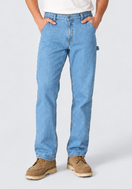 Men’s 13 oz Loose Fit Utility Work Jeans – Straight Leg