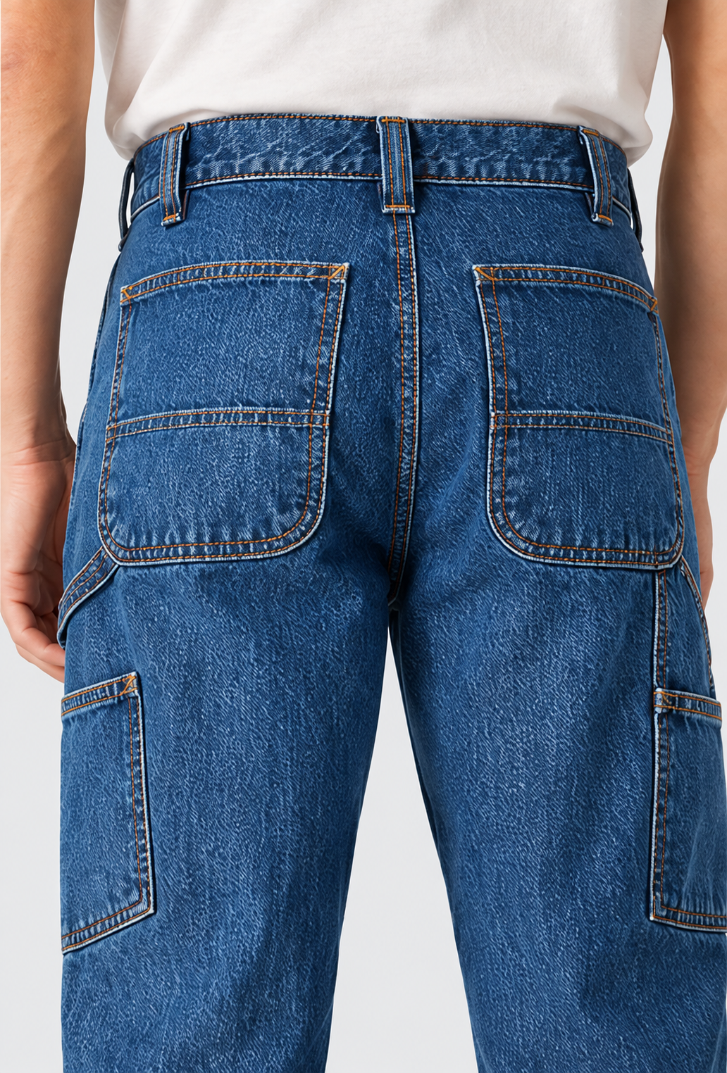Men’s 13 oz Loose Fit Utility Work Jeans – Straight Leg