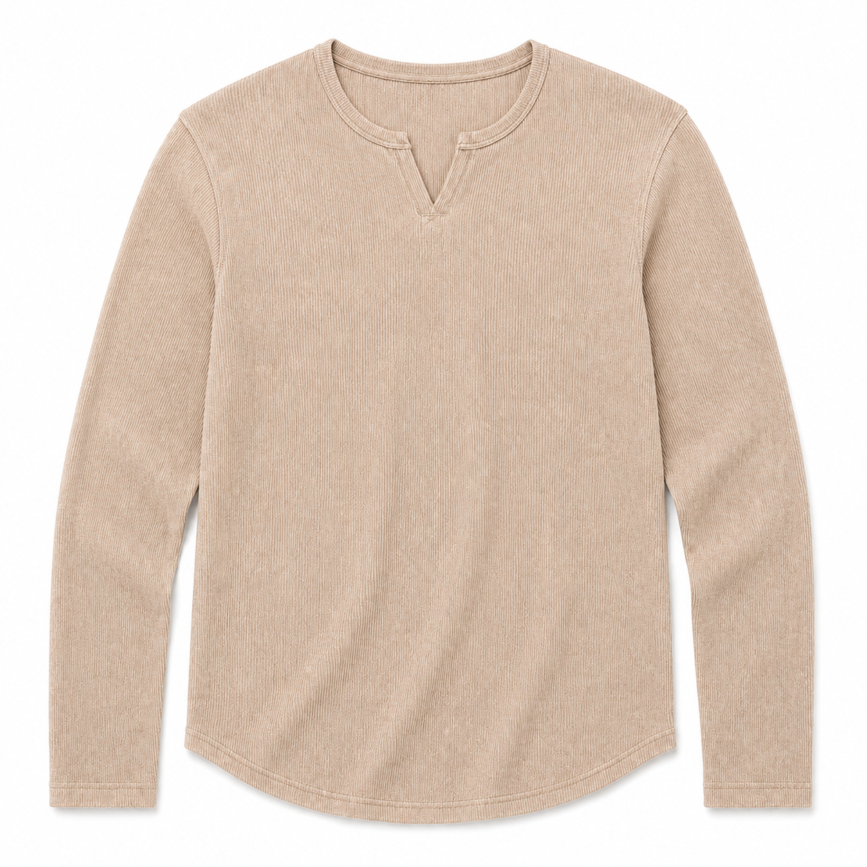 Men's Slim Fit V-Neck Long Sleeve Ribbed Shirts - 8 & 16 Pack