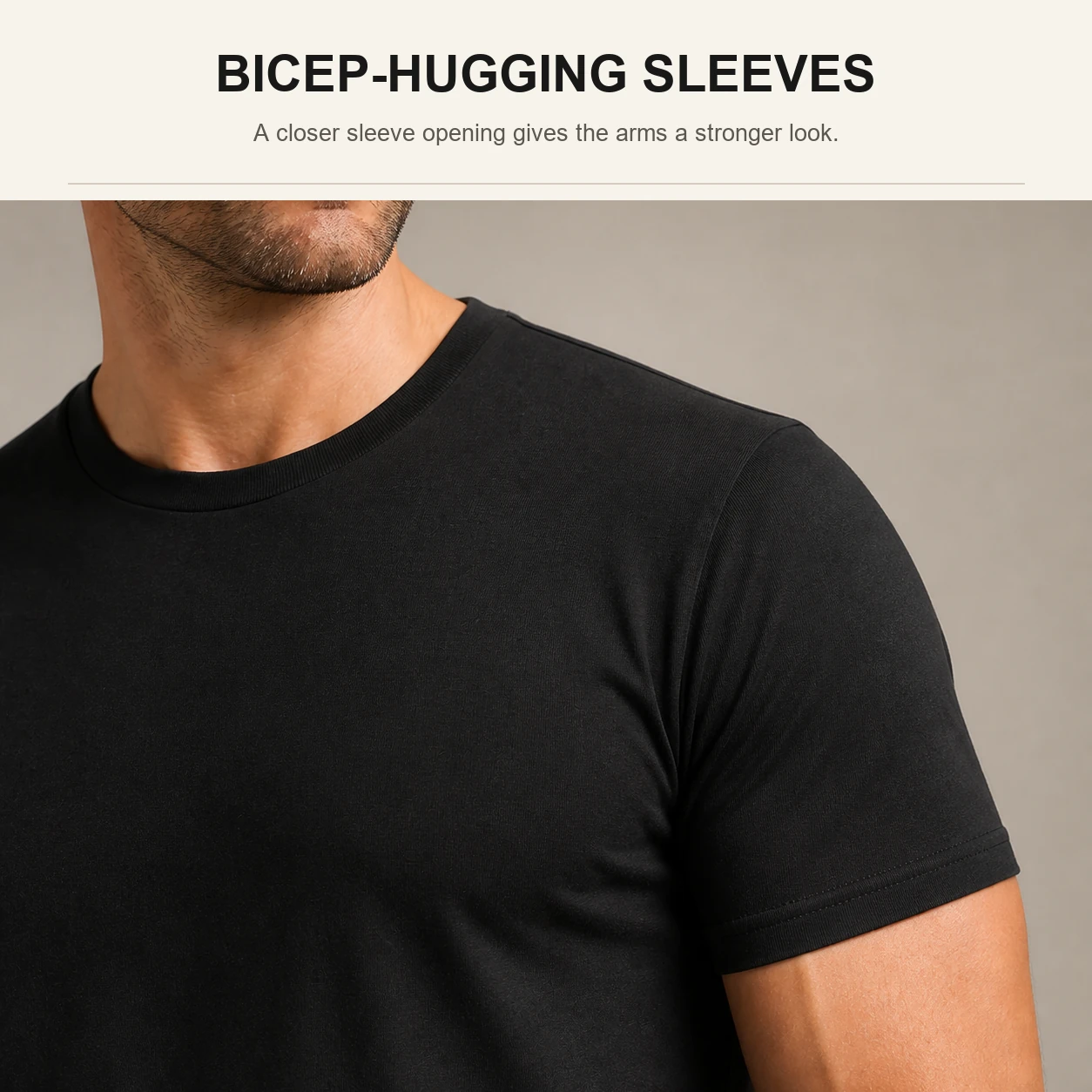 Close-up of the fitted upper-arm sleeve