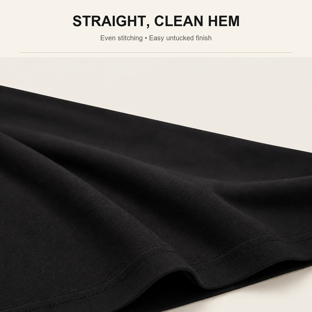 Straight hem construction detail