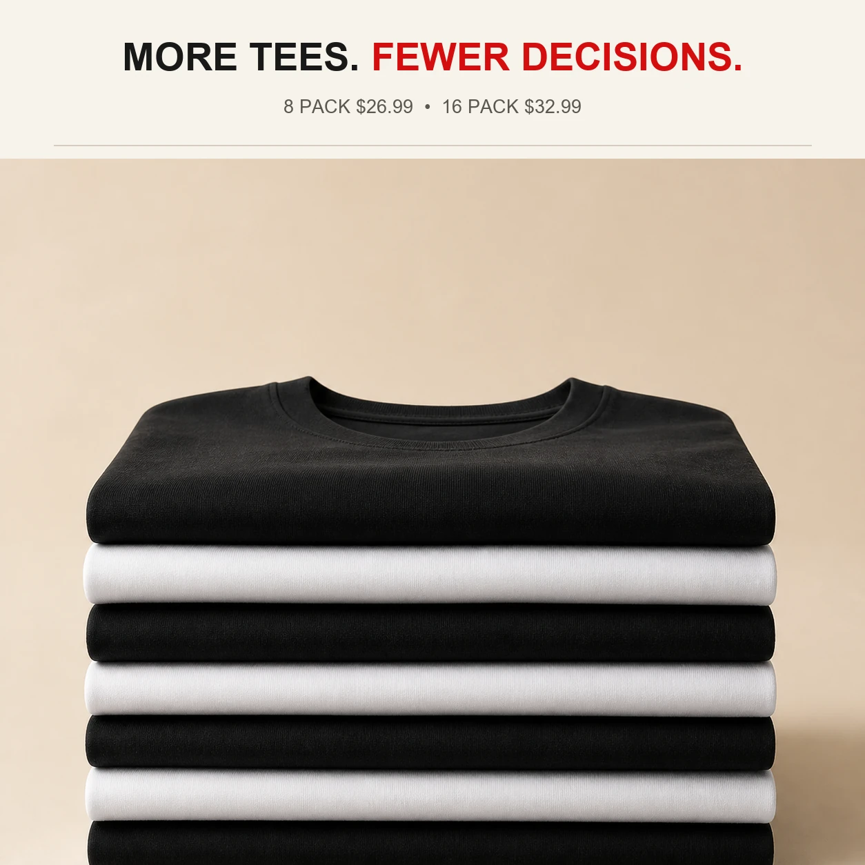 Folded multipack T-shirt value stack