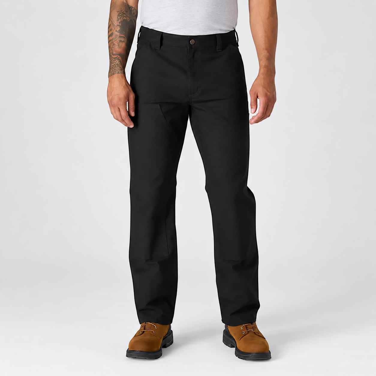 Black heavy-duty duck work pants