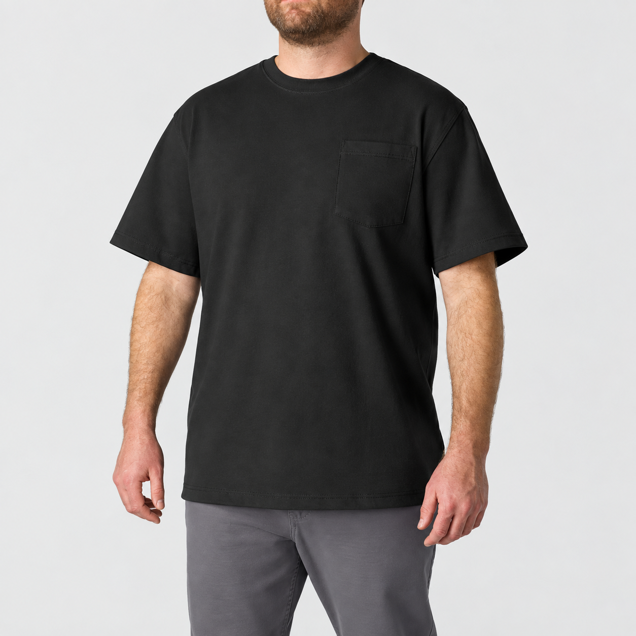Black heavyweight pocket T-shirt