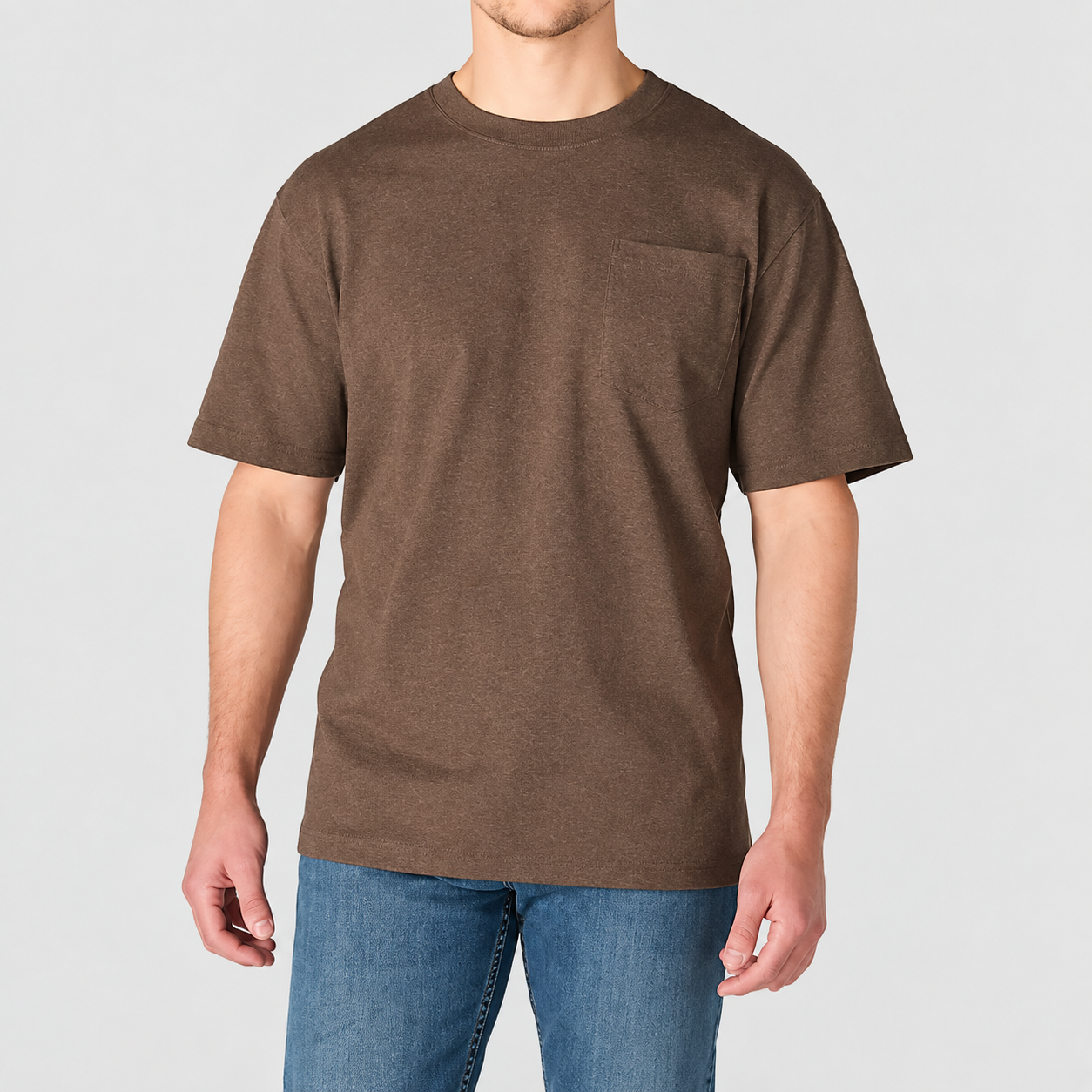 Dark Clove Heather heavyweight pocket T-shirt