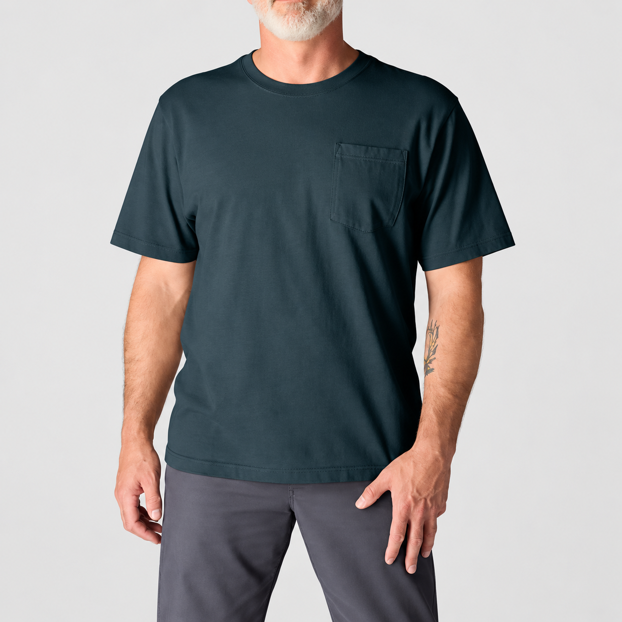 Dark Harbor Teal heavyweight pocket T-shirt