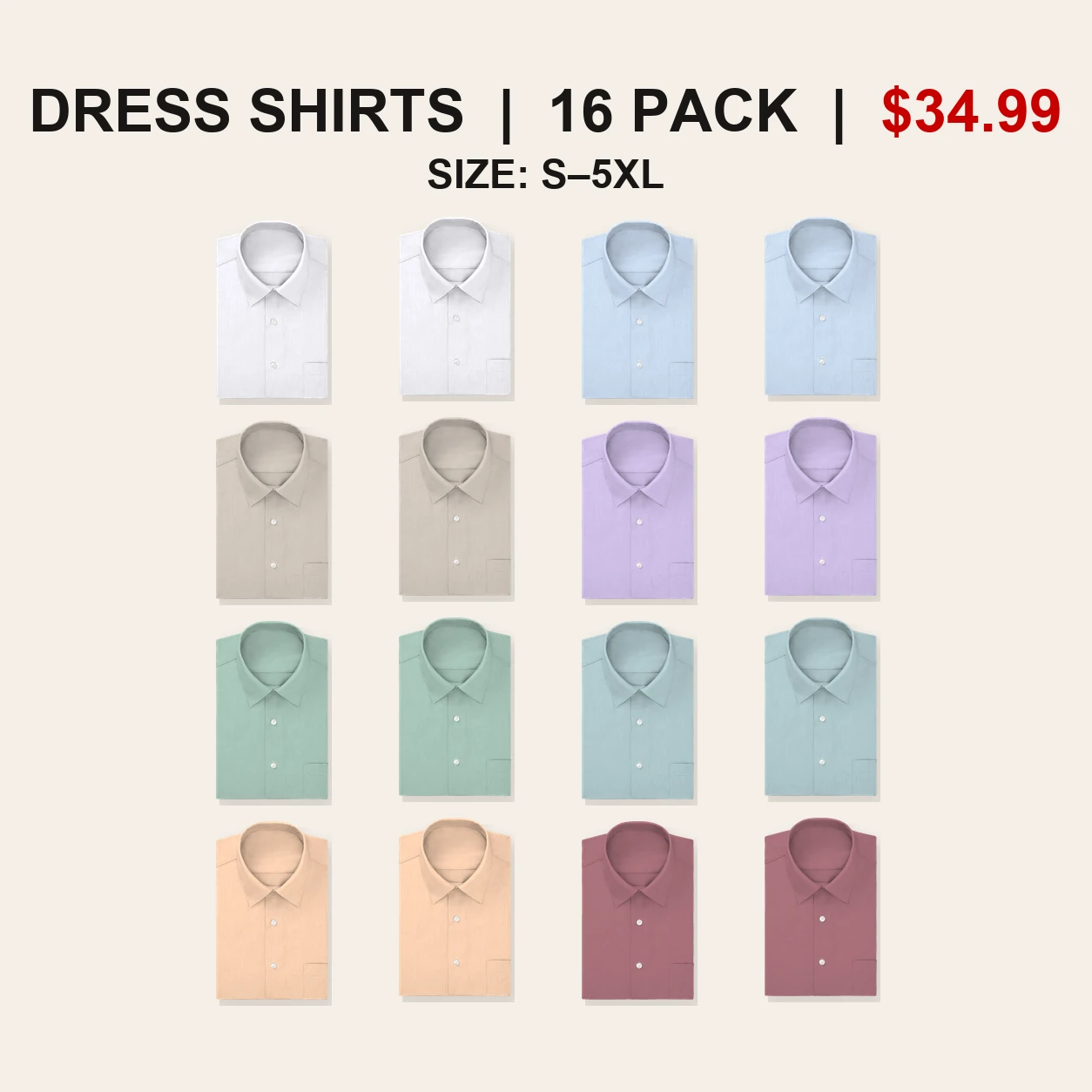 Sixteen-pack Soft and Refined regular fit dress shirt mix
