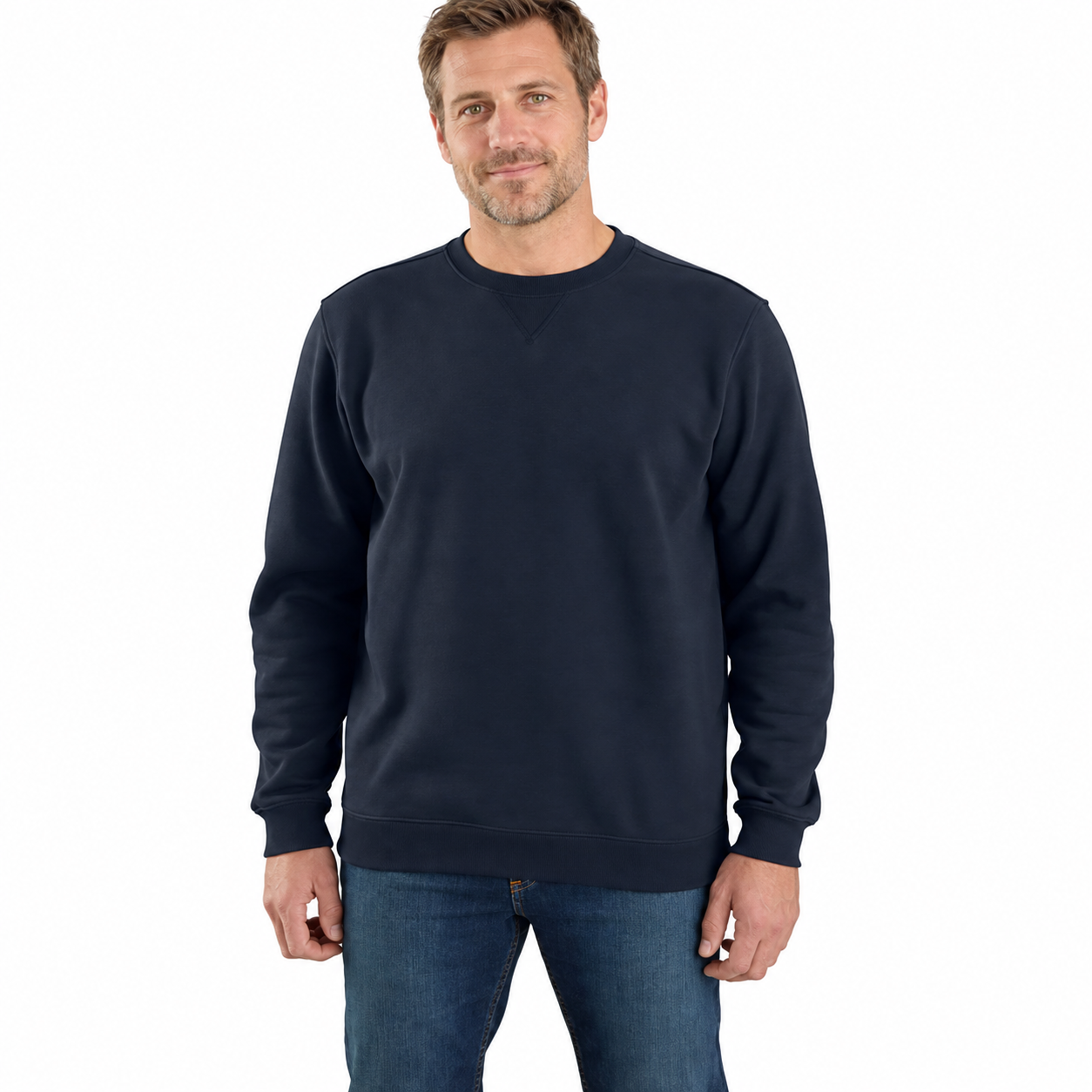 Men’s Loose Fit Midweight Crewneck Sweatshirt – Cotton-Blend Fleece