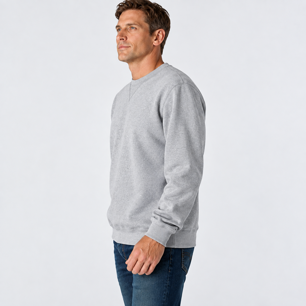 Men’s Loose Fit Midweight Crewneck Sweatshirt – Cotton-Blend Fleece