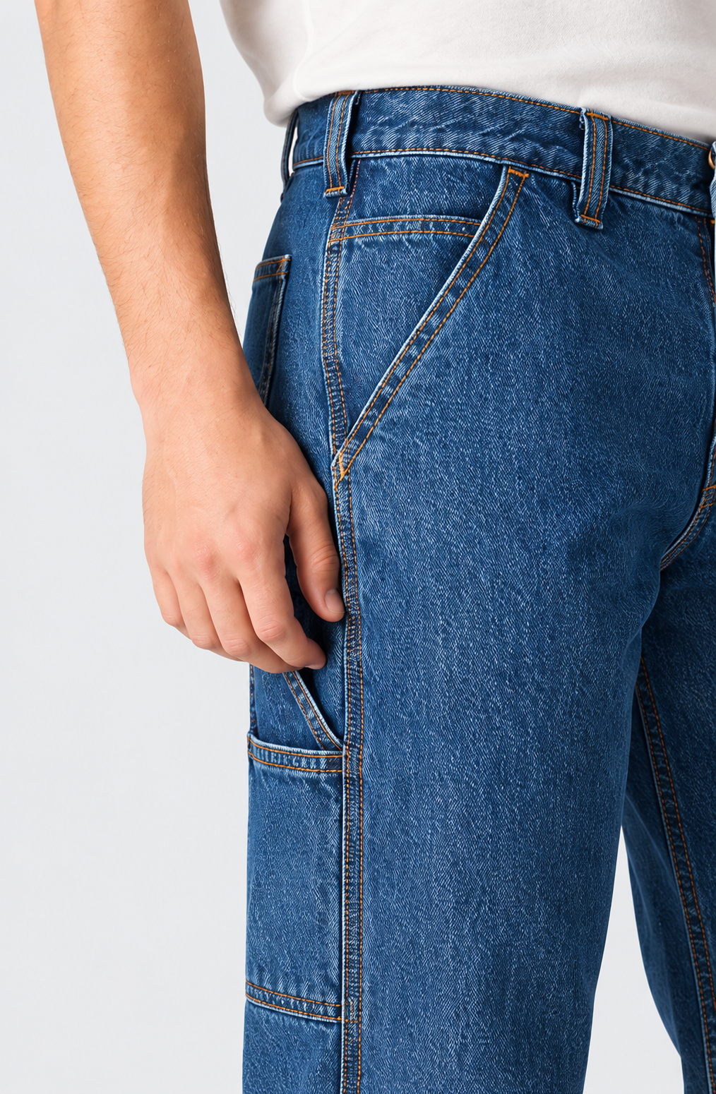 Men’s 13 oz Loose Fit Utility Work Jeans – Straight Leg
