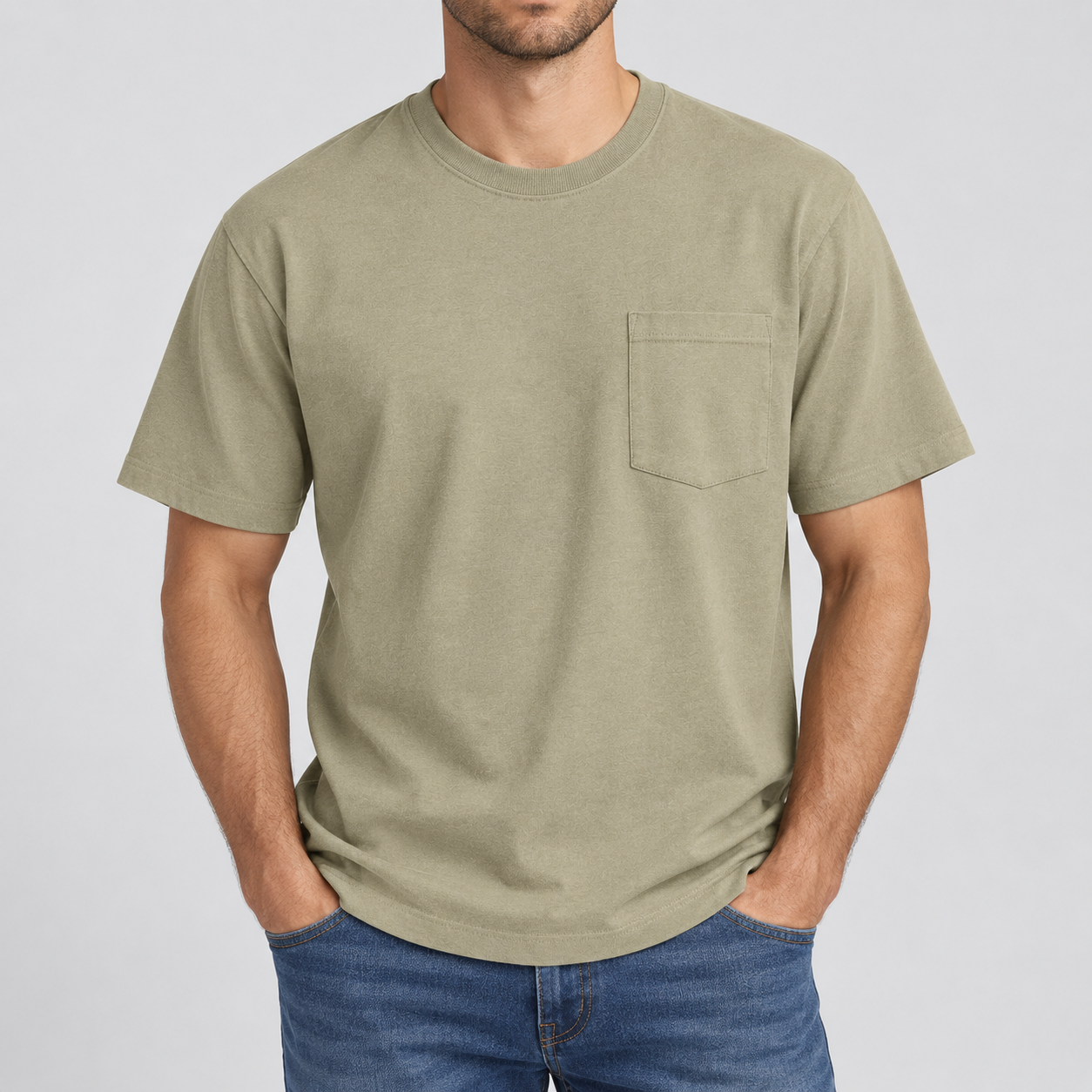 Faded Fatigue heavyweight pocket T-shirt