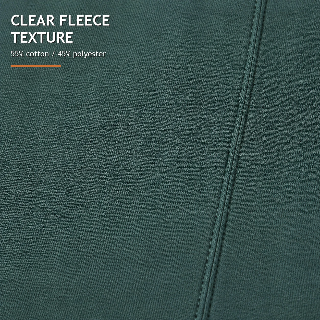 High-definition Forest Green cotton-blend fleece texture