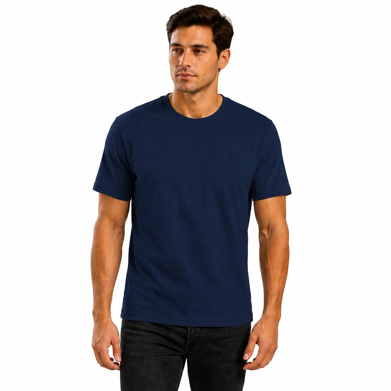 Navy crew-neck T-shirt color preview