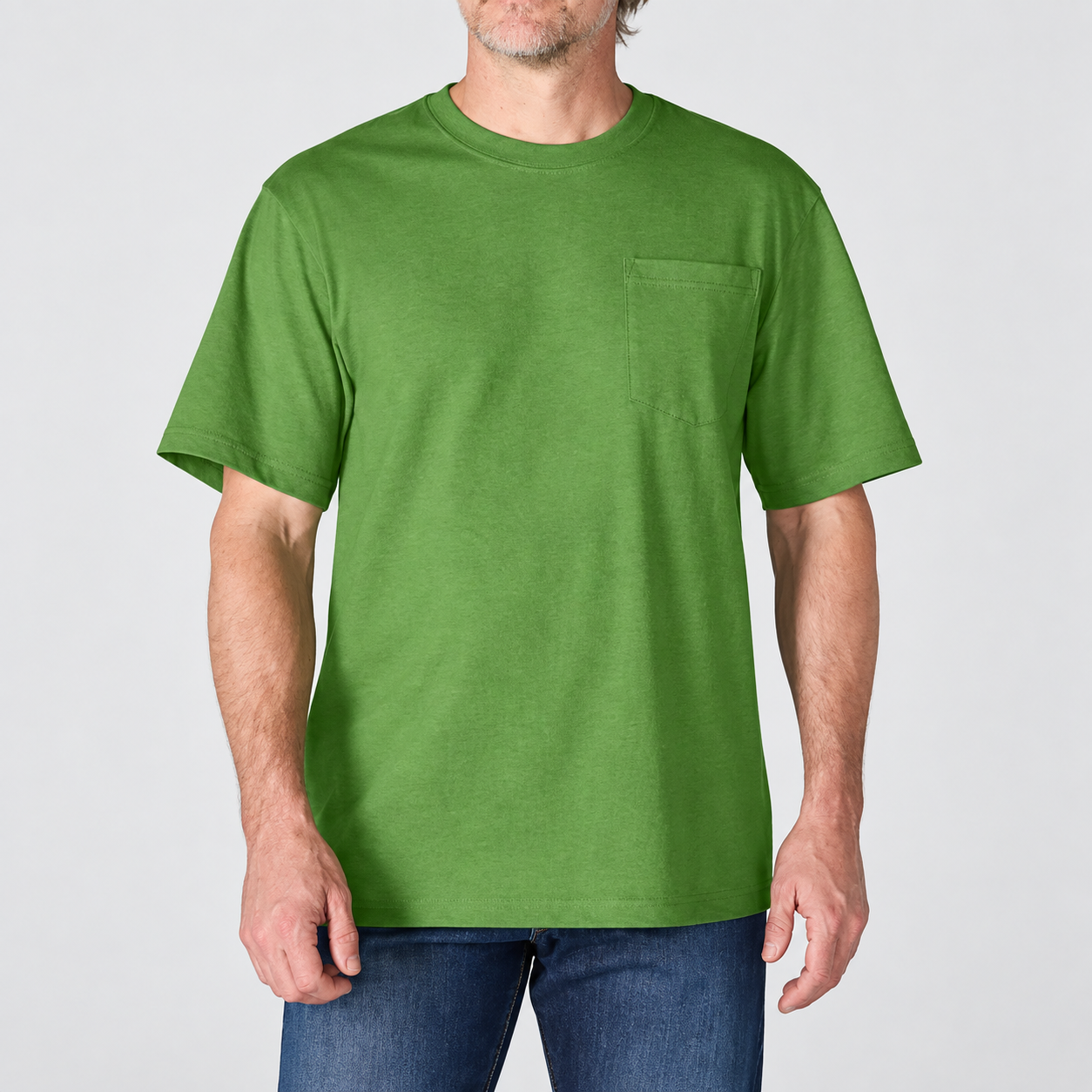 Harvest Sage Heather heavyweight pocket T-shirt
