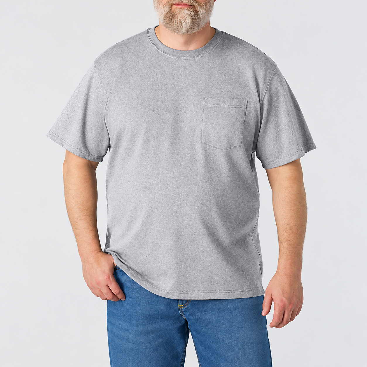 Heather Gray heavyweight pocket T-shirt