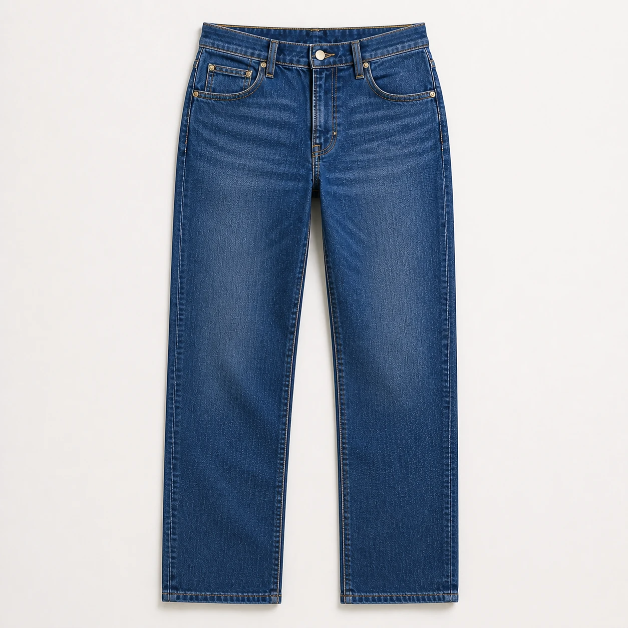 Full-length Medium Blue Slim Straight jeans front view