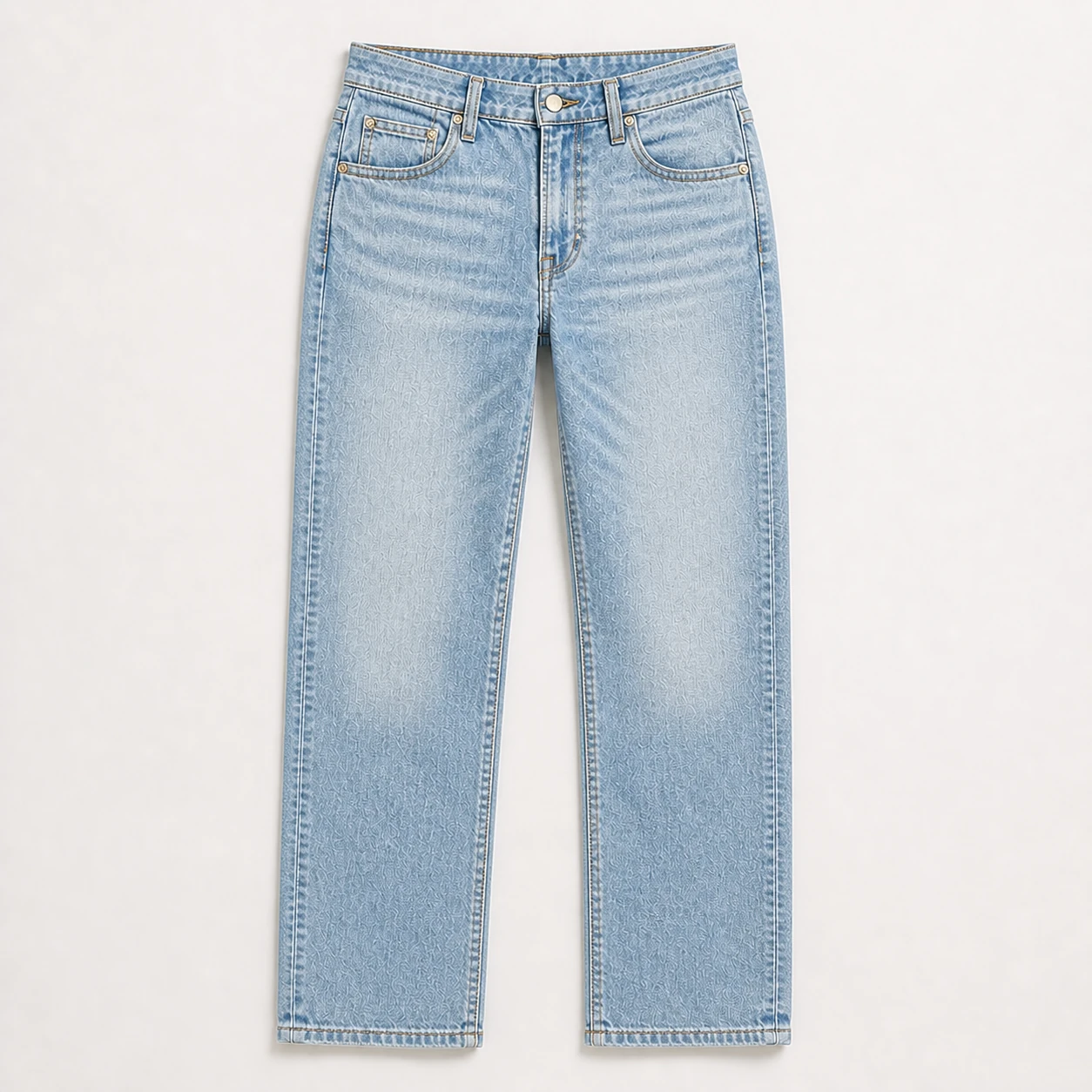 Full-length Light Blue Slim Straight jeans front view